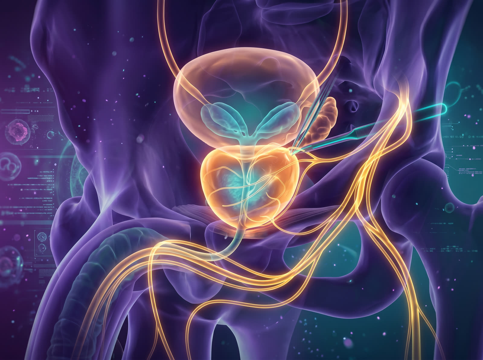 NeuroSAFE tekniği — prostat çevresi sinir demetleri konsept görseli